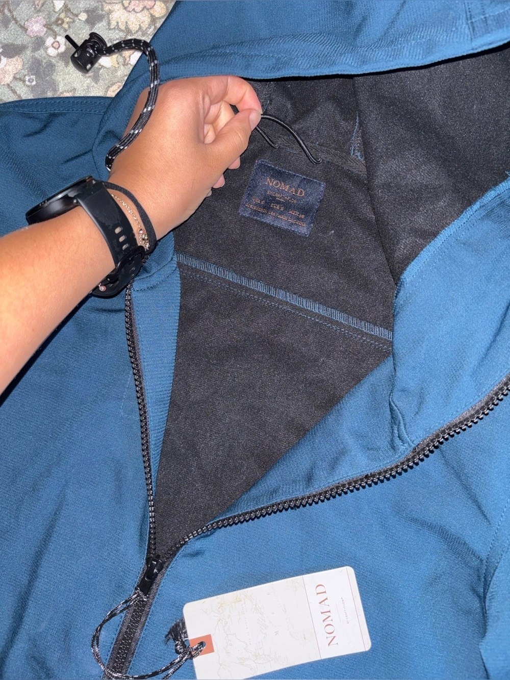 NWT Nomad Men’s Hooded Outdoor Hiking Active Blue Zip Up Jacket Small - Picture 5 of 6